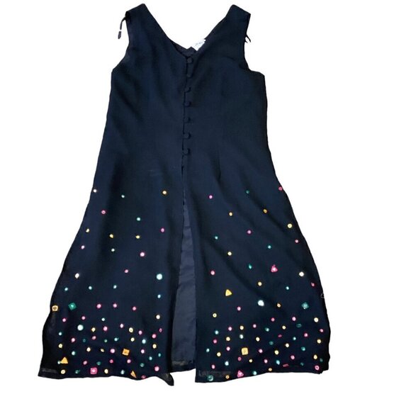 Parsley & Sage Sleeveless Midi Tunic Top Button-Up Slits Mirror Beads M #103M - Picture 2 of 8